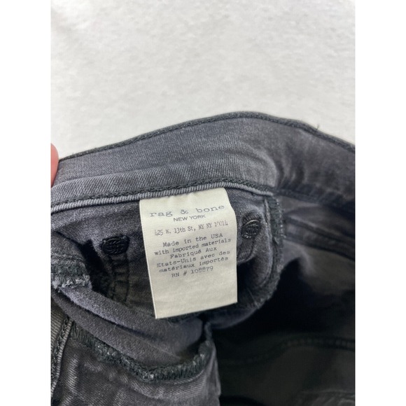 rag & bone JEAN The Skinny Jeans Black Size 26 Women's Mid Rise Stretch Distress - Picture 10 of 10